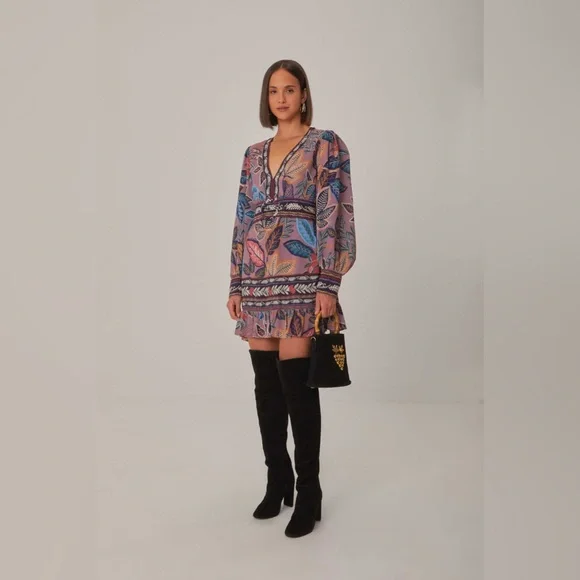 FARM Rio Multicolor Leaf Print Dress - Picture 8 of 10